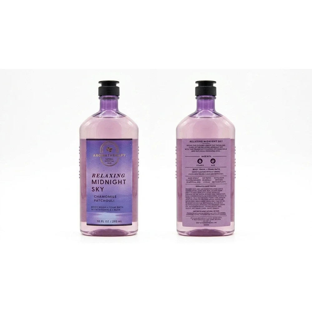 Bath & Body Works Relaxing Midnight Sky Body Wash 10oz Chamomile Patchouli HTF